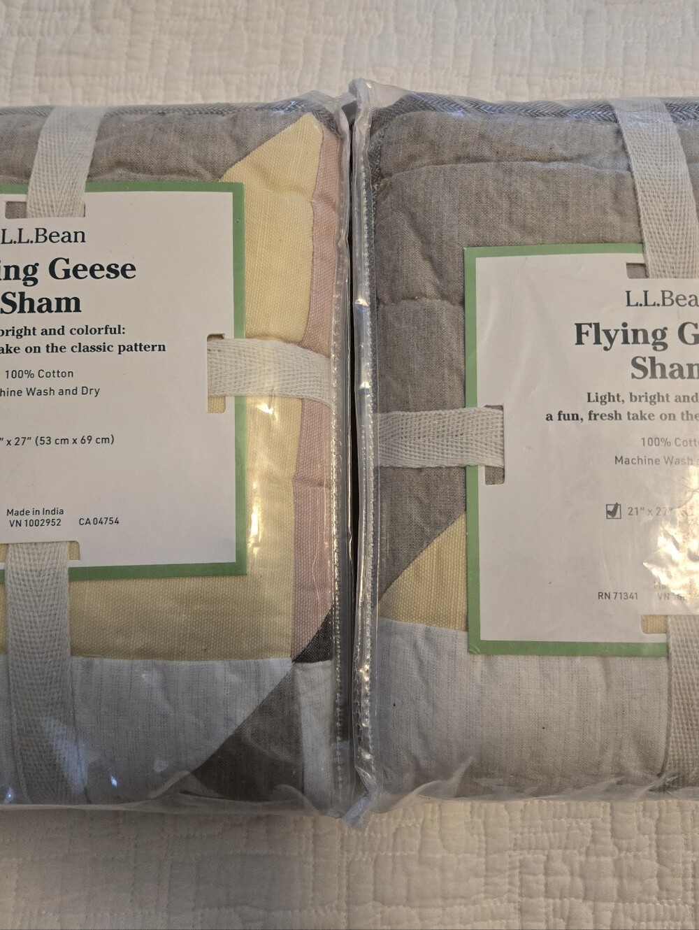 L.L. Bean Flying Geese Pillow Sham, 2 Standard Shams 21x27 Inches, 100% Cotton - Picture 5 of 5